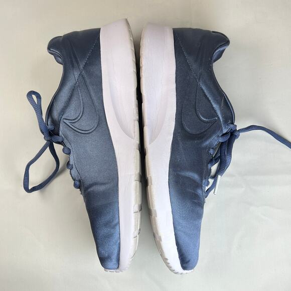 Nike Tanjun Premium Satin Running Shoes Women's 8 Blue and White Sneakers - Picture 9 of 12
